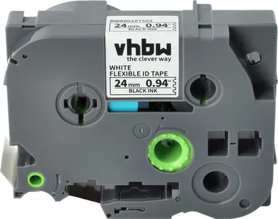Produktbild von vhbw Schriftband-Kassette Ersatz für Brother TZE-FX251, TZ-FX251 für Etiketten-Drucker 8m x 24mm Schwarz auf Weiß, Flexibel