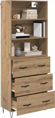 Image de vidaXL Highboard avec tiroirs 2 pcs Artisan-Chêne Bois composite