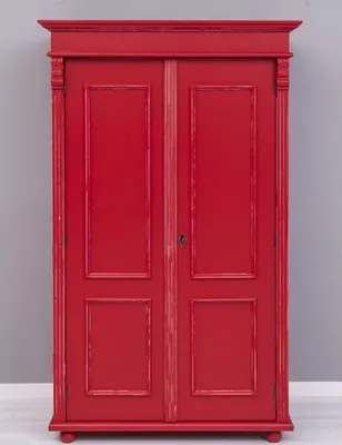 Produktbild von Casa Padrino Landhausstil Shabby Chic Kleiderschrank Antik Rot 110 x 58 x H. 180 cm - Massivholz Schlafzimmerschrank mit 2 Türen - Schlafzimmer Möbel - Shabby Chic Möbel - Landhausstil Möbel