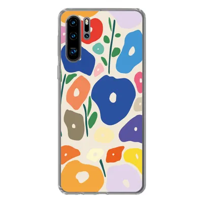 Produktbild von MuchoWow® Handyhülle Schutzhülle Hülle für Huawei P30 Pro Blume - Abstrakt - Blätter Silikon Softcase Handy Hülle - Schutzdeckel