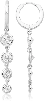 Image de Boucles d'Oreilles Femme Plaqué Rhodium Argent fin 925 avec Oxyde de Zirconium; TRS33393