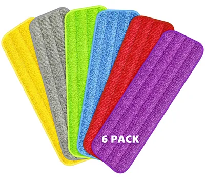 Productafbeelding van Microvezel dweilkoppen - Dweilhoezen voor vloerreiniging - 39x13 cm - 6 stuks
