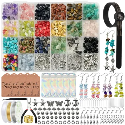 Schmuckherstellung-Set: 1200 Kristallperlen, 20+ Farben, DIY