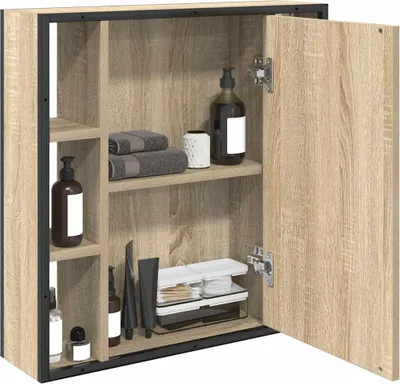Zdjęcie produktu dla Szafka z lustrem vidaXL, dąb Sonoma, 60 x 16 x 60 cm, materiał drewnopochodny
