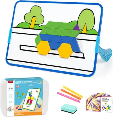 Immagine prodotto di Set di costruzioni magnetiche Magic Tangram Puzzle 128 pezzi