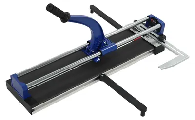 Produktbild von Manueller Fliesenschneider - Fliesen- und Glasschneider - 60 cm Schnittlänge - Hartmetall-Schneidrad - Infrarot-Ausrichtung - Blau