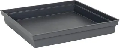 Image de Soucoupe Carrée EDA Toscane, 40 x 40 x 5,9 cm, Gris Anthracite, Pour Pot Toscane 50 cm