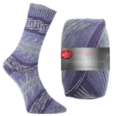Produktbild von Pro Lana FJORD SOCKS 100 g 4-fach Norweger-Sockenwolle mit zauberhaftem Norwegermuster 420 m Farbe 192 - violett color