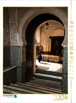 Produktbild von CALVENDO Puzzle In der Medersa Bou Inania 2000 Teile Puzzle hoch | 2000 Teile Lege-Größe 90x67cm Foto-Puzzle für glückliche Stunden