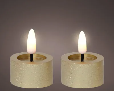 Produktbild von LED Teelicht Set Wachs gold Ø4,4xH5,2cm