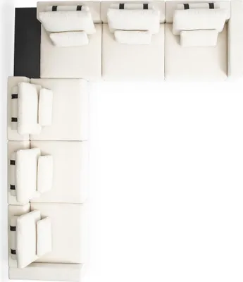 Produktbild von L-Form Weiße Couch Wohnzimmerkombination Ecksofaset Eckcouchgruppe Sofa