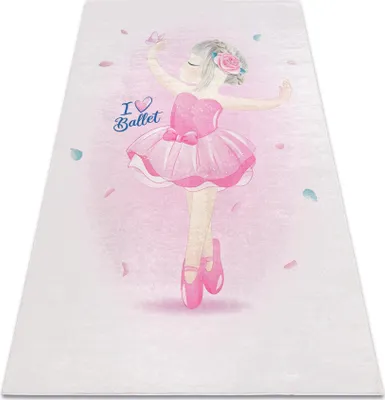 Produktbild von BAMBINO 42830 Waschteppich Ballerina für Kinder Anti-Rutsch - rosa Rosa 160x220 cm