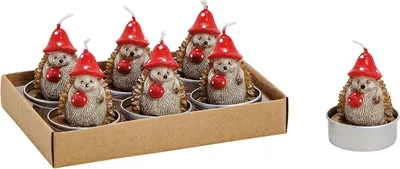 Image de Bougies chauffe-plat Herisson en cire Set de 6