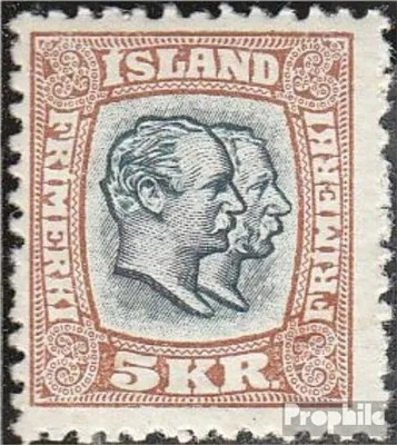 Produktbild von Briefmarken Island 1907 Mi 62 postfrisch Christian IX. und Frederik VIII.