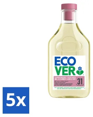 Produktbild von 5 x Ecover Feinwaschmittel Wolle & Feines - Wasserlilie & Melone - 1,43 l - Vorteilspackung - 5 Stücke