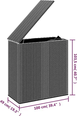 Produktbild von vidaXL Garten-Kissenbox PE Rattan 100x49x103,5 cm Braun
