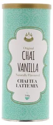 Produktbild von Royal Orient Chai Chai Tee Latte Mix Vanille, 340 g – Aromatischer Vanille-Chai-Tee-Mix