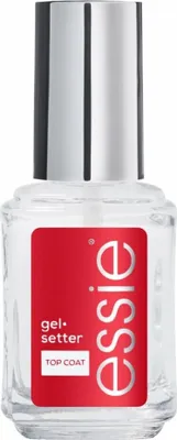 A bottle of Essie Gel Setter Top Coat nail polish.