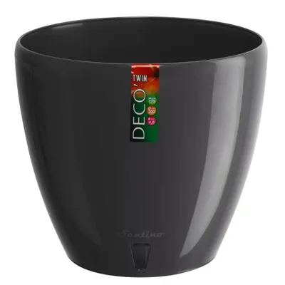 A dark gray planter pot shown against a white background.