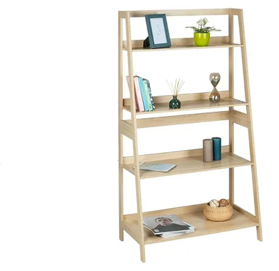 Regal trapezförmig 4 Böden 83x150x43 cm MDF beige