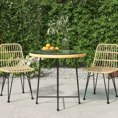 Image de 2024 Tables de jardin modernes Table de salle à manger Ø80 cm verre trempé et acier 940274
