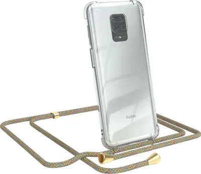 Produktbild von EAZY CASE Handykette kompatibel mit Xiaomi Redmi Note 9S / 9 Pro / 9 Pro Max, Handyhülle mit Umhängeband, Handykordel, Schutzhülle Clear, Band in Bunt