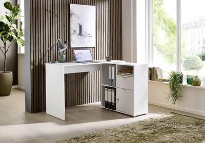 Produktbild von Eckschreibtisch Leni, Homeoffice Schreibtisch (Weiß)