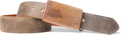Produktbild von FRONHOFER hochwertiger Trachtengürtel mit Nussbaumholz Schnalle, Wildsau, 4 cm