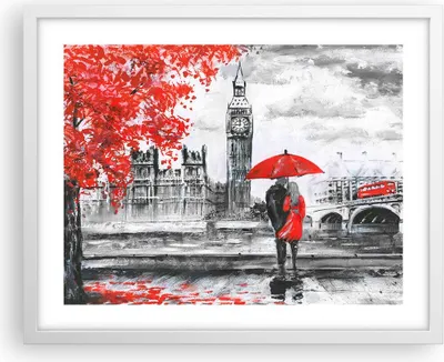 Produktbild von Gerahmtes Poster - Weißer Rahmen - London Architektur big ben - 50x40 cm - Wand Bild - Wanddeko - Wandbilder - Wandposter - Bilderrahmen - Bilder - Kunstdruck - Wandbild - P2WAA50x40-3153