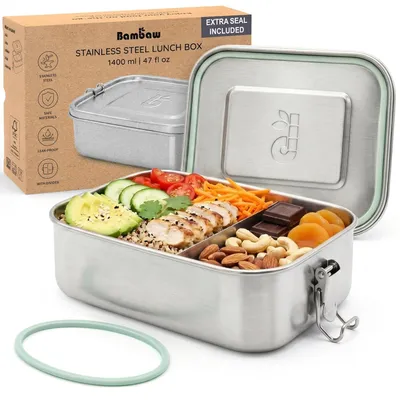 Immagine prodotto di Bambaw, contenitore per alimenti da 1400 ml, acciaio inossidabile, ermetico