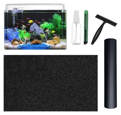 Produktbild von Aquarium Rückwandfolie 40 cm x 2 m Schwarz mit Elektrostatik-Haftung