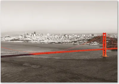 Produktbild von Tulup® Glas-Bild - 100 x 70 - Wandbild aus Glas - Wandkunst - Wandbild hinter gehärtetem Sicherheitsglas - Sehenswürdigkeiten & Architektur - San Francisco Brücke - Rot