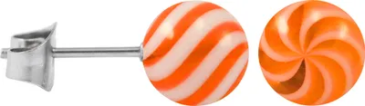 Produktbild von Ohrstecker Chirurgenstahl Acrylkugel Twister-Color Größe - 6 mm Farbe - Orange