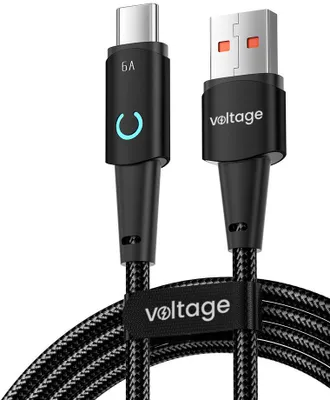 Productafbeelding van Voltage PowerAngle USB-A naar USB-C kabel, 66W PD, 1 meter, zwart