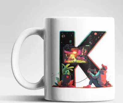 Produktbild von Name A bis Z Gamer Spieler Zocker Kaffeetasse Teetasse Tasse Geschenkidee – K