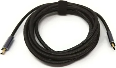 Produktbild von SYSTEM-S USB4 USB Kabel 300 cm Typ C Stecker zu Stecker 20 Gbit/s USB 4.0 geflochten Schwarz