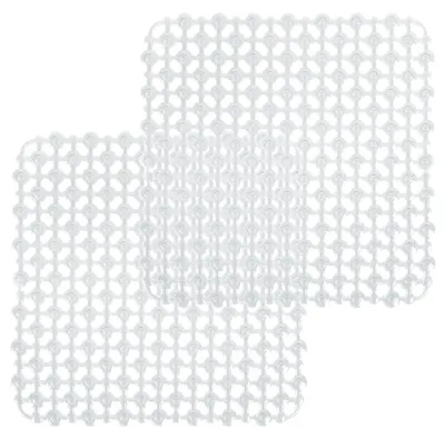 2er-Pack Spülbeckenmatte, PVC, rechteckig, 28×28 cm, mit Ablaufloch