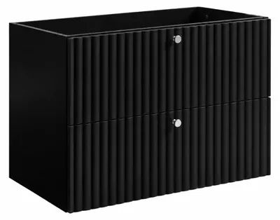 Immagine prodotto di Mobile sospeso da bagno con foro per lavabo, 80 cm, colore nero, Immagine generata dall'IA