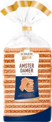 Zdjęcie produktu dla Wafle Schulte Amsterdam z kremem waniliowym opakowanie 200g