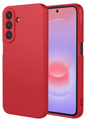 Productafbeelding van MobyDefend Hoesje - Geschikt voor Samsung Galaxy A27 - Matte Siliconen Backcover - Framboosrood