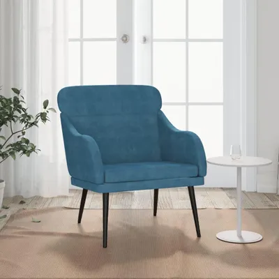 Produktbild von Blauer Sessel aus Samt, 63 x 76 x 80 cm