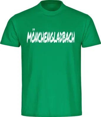 Produktbild von multifanshop Herren T-Shirt - Mönchengladbach - Textmarker, grün, Größe XL