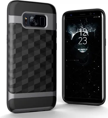 Produktbild von Hülle für Samsung Galaxy S7 Edge Backcover Case Handy Schutzhülle - Cover 3D Prisma Design Grau