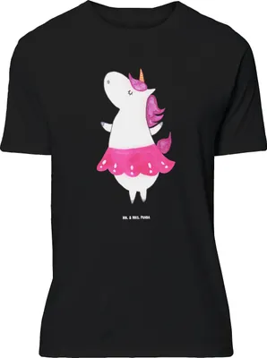 Produktbild von Mr. & Mrs. Panda Größe XL T-Shirt Einhorn Ballerina - Schwarz - Geschenk, Unicorn, Spaß, Wohnung, Tshirt, Tanzen, mit Spruch, Geburtstag, Shirt, Einhörner