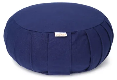 Produktbild von yogabox Meditationskissen / Yogakissen Zafu BASIC mit ZIP - dunkelblau 31 x 31 x 15 cm  Buchweizenschalen