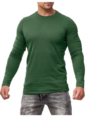 Produktbild von Mivaro Herren Langarmshirt Basic aus 100% Baumwolle – Longsleeve T-Shirt Langarm Regular Fit - atmungsaktiv - bis 5XL - ideal für Arbeit & Freizeit