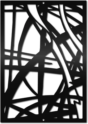 Productafbeelding van Unyqoos® Metalen wanddecoratie van ijzer – modern lijnendesign, minimalistische wanddecoratie voor binnen en buiten, inclusief schroeven en pluggen