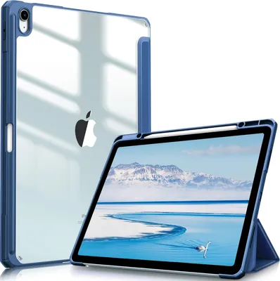 Produktbild von Fintie Hybrid Hülle für iPad Air 13 Zoll M4/M3/M2 (2026/2025/2024) mit Stifthalter - Stoßfeste Schutzhülle Case mit transparenter Hartschale auf der Rückseite für iPad Air 13 Zoll, Navy