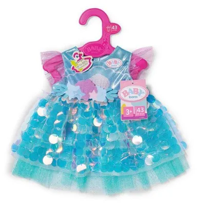 Produktbild von BABY BORN Puppenkleid Meerjungfrau Robe, Zubehör für 43cm Puppen, mit Kleiderbügel