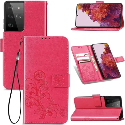 Immagine prodotto di Custodia König Design compatibile con Samsung Galaxy S21 Ultra in Pelle finta - Custodia per cellulare rosa